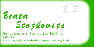 beata stojkovits business card